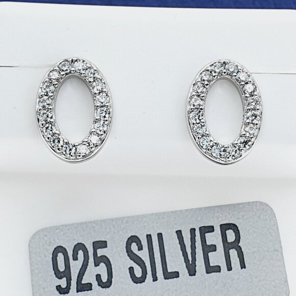 925 Sterling Silver CZ Stud Earrings for Women/Girl, US925P1228 - Picture 5 of 8